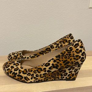 Animal print wedges